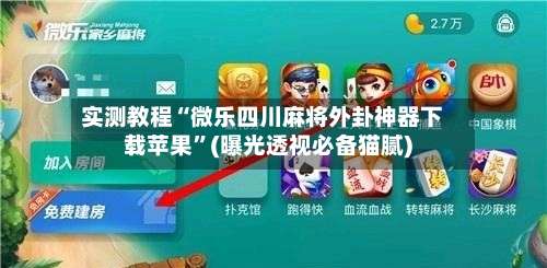 实测教程“微乐四川麻将外卦神器下载苹果”(曝光透视必备猫腻)-第1张图片