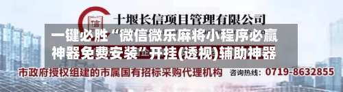 一键必胜“微信微乐麻将小程序必赢神器免费安装”开挂(透视)辅助神器-第2张图片