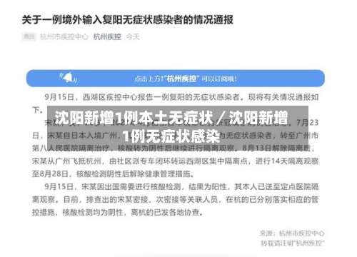 沈阳新增1例本土无症状/沈阳新增1例无症状感染-第2张图片