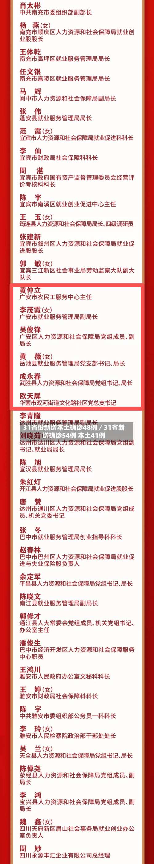 31省份新增本土确诊48例/31省新增确诊54例 本土41例-第2张图片