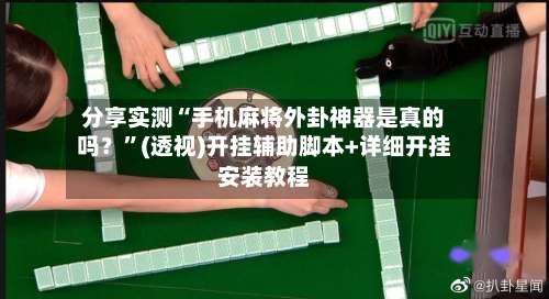 分享实测“手机麻将外卦神器是真的吗？	”(透视)开挂辅助脚本+详细开挂安装教程-第3张图片