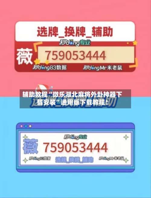 辅助教程“微乐湖北麻将外卦神器下载安装”通用版下载教程！-第3张图片