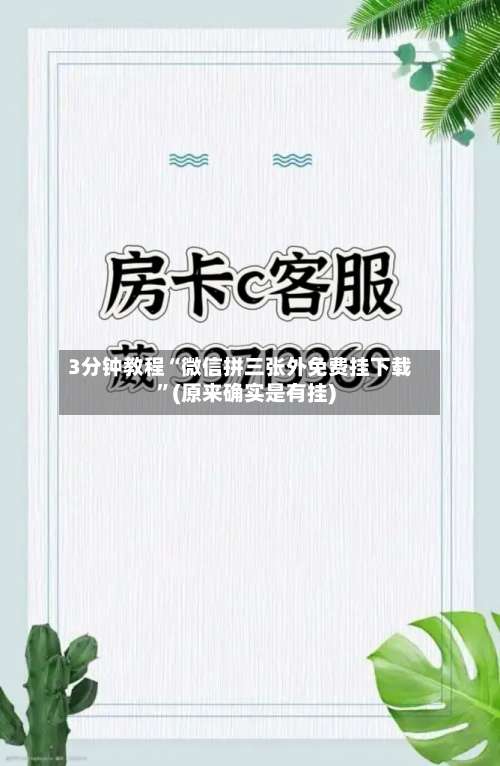 3分钟教程“微信拼三张外免费挂下载	”(原来确实是有挂)-第1张图片