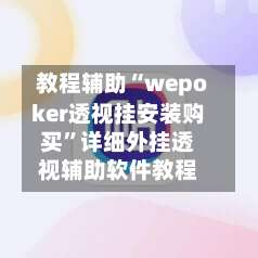 教程辅助“wepoker透视挂安装购买”详细外挂透视辅助软件教程-第1张图片