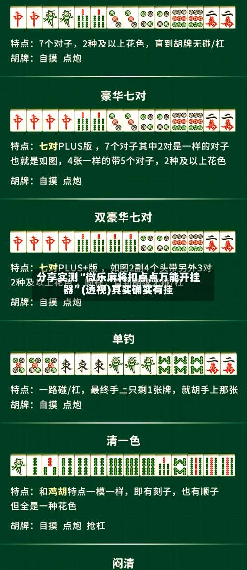 分享实测“微乐麻将扣点点万能开挂器	”(透视)其实确实有挂-第1张图片