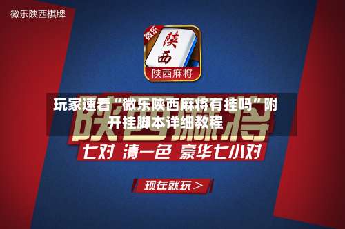 玩家速看“微乐陕西麻将有挂吗”附开挂脚本详细教程-第2张图片