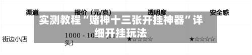 实测教程“赌神十三张开挂神器”详细开挂玩法-第2张图片