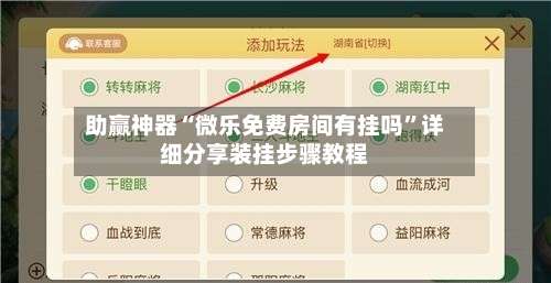 助赢神器“微乐免费房间有挂吗”详细分享装挂步骤教程-第2张图片