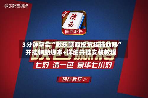 3分钟学会“微乐陕西挖坑挂辅助器	”开挂辅助脚本+详细开挂安装教程-第1张图片