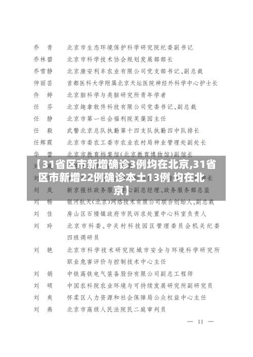 【31省区市新增确诊3例均在北京,31省区市新增22例确诊本土13例 均在北京】-第1张图片