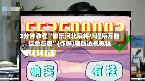 3分钟教程“微乐河北麻将小程序万能挂免费版	”(作弊)辅助透视教程-第1张图片