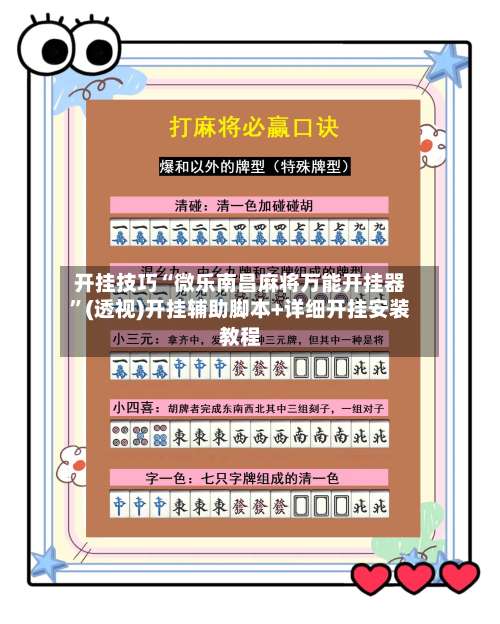 开挂技巧“微乐南昌麻将万能开挂器”(透视)开挂辅助脚本+详细开挂安装教程-第1张图片