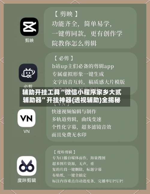 辅助开挂工具“微信小程序家乡大贰辅助器	”开挂神器{透视辅助}全揭秘-第2张图片