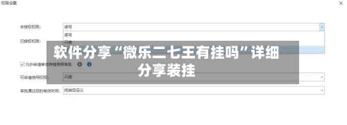 软件分享“微乐二七王有挂吗”详细分享装挂-第1张图片