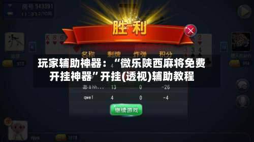 玩家辅助神器：“微乐陕西麻将免费开挂神器	”开挂(透视)辅助教程-第2张图片