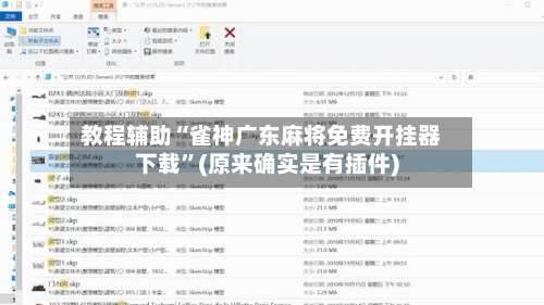教程辅助“雀神广东麻将免费开挂器下载”(原来确实是有插件)-第1张图片