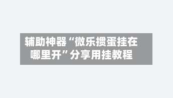 辅助神器“微乐掼蛋挂在哪里开	”分享用挂教程-第2张图片