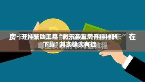 开挂辅助工具“微乐亲友房开挂神器下载”其实确实有挂-第2张图片