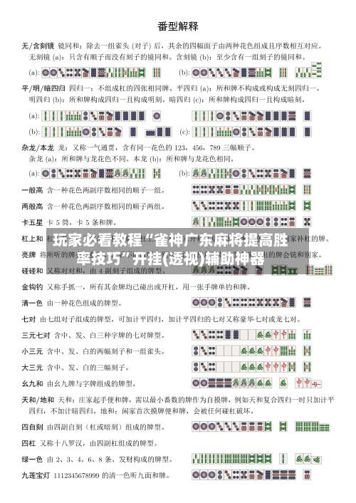 玩家必看教程“雀神广东麻将提高胜率技巧”开挂(透视)辅助神器-第1张图片