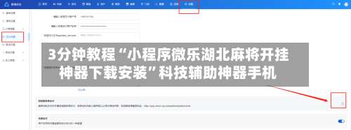 3分钟教程“小程序微乐湖北麻将开挂神器下载安装	”科技辅助神器手机-第2张图片