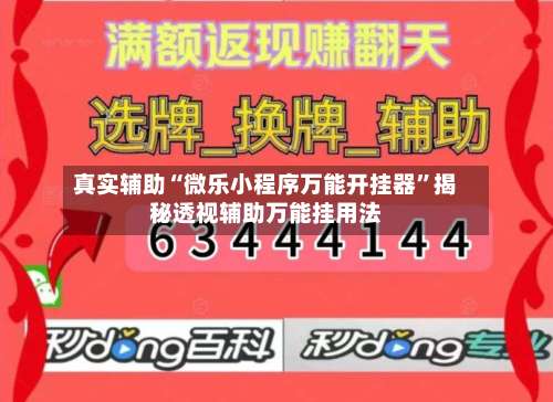 真实辅助“微乐小程序万能开挂器”揭秘透视辅助万能挂用法-第3张图片