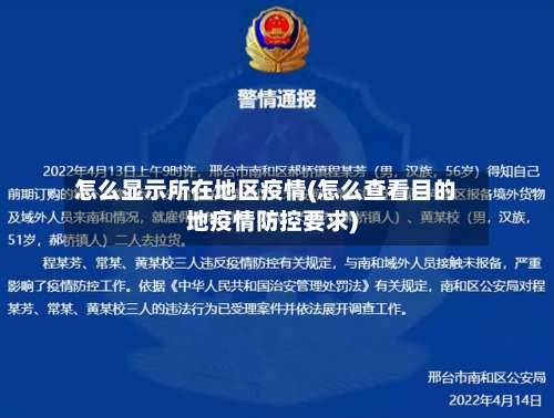 怎么显示所在地区疫情(怎么查看目的地疫情防控要求)-第1张图片