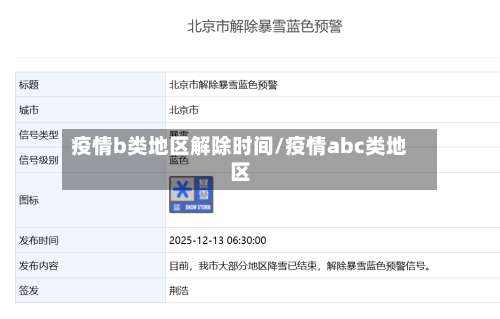 疫情b类地区解除时间/疫情abc类地区-第3张图片