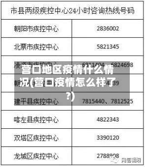 营口地区疫情什么情况(营口疫情怎么样了?)-第1张图片