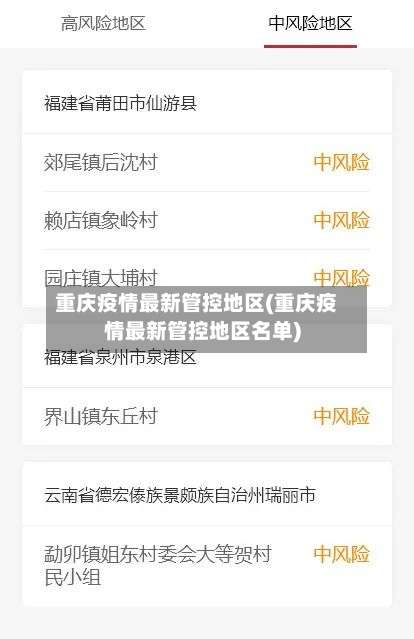 重庆疫情最新管控地区(重庆疫情最新管控地区名单)-第2张图片