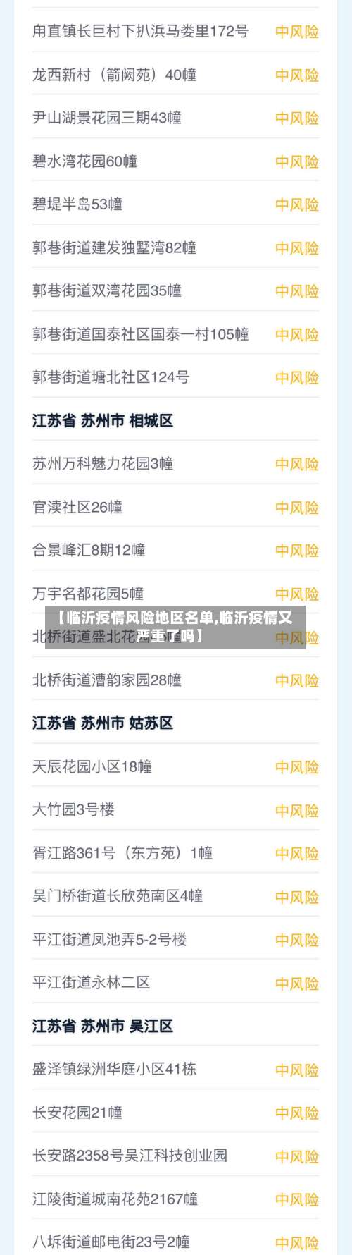 【临沂疫情风险地区名单,临沂疫情又严重了吗】-第2张图片