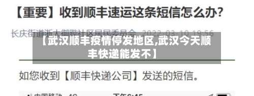 【武汉顺丰疫情停发地区,武汉今天顺丰快递能发不】-第2张图片