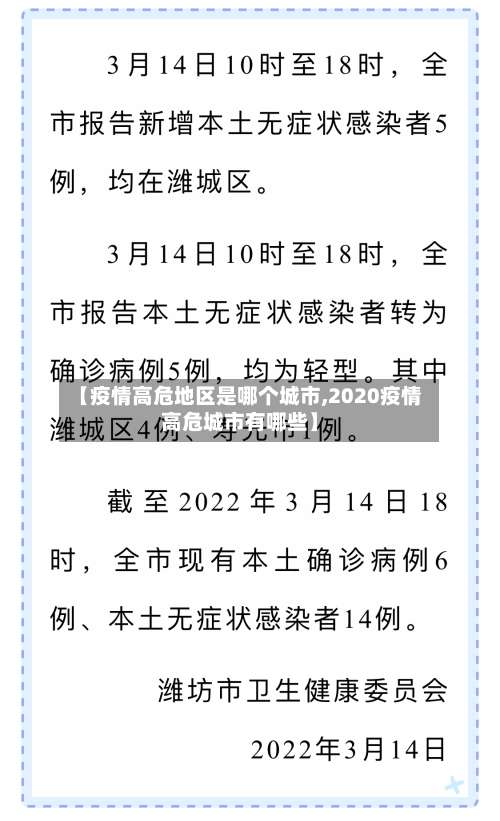 【疫情高危地区是哪个城市,2020疫情高危城市有哪些】-第1张图片