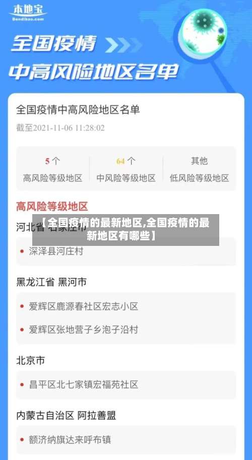 【全国疫情的最新地区,全国疫情的最新地区有哪些】-第1张图片