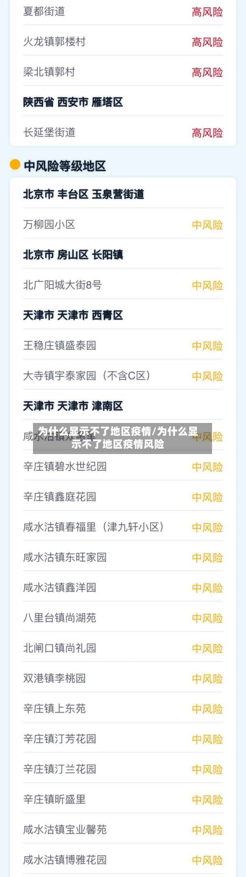 为什么显示不了地区疫情/为什么显示不了地区疫情风险-第1张图片