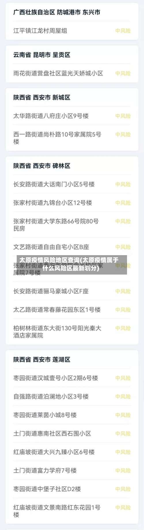 太原疫情风险地区查询(太原疫情属于什么风险区最新划分)-第3张图片
