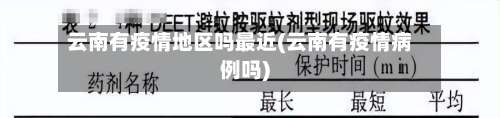 云南有疫情地区吗最近(云南有疫情病例吗)-第1张图片
